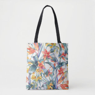 Tropische bladeren Bloemen Botanisch Draagtas