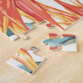 Tropische bladeren Bloemen  Botanisch Legpuzzel (Zijkant)