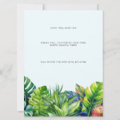 Tropische bladeren bloemenstrand bruiloft kaart (Achterkant)