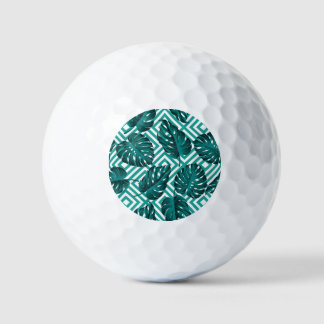 Tropische bladeren: bloemig naadloos patroon. golfballen