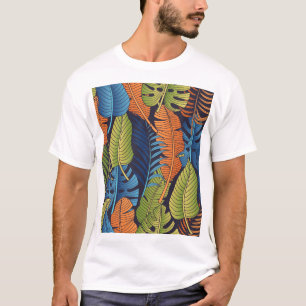Tropische bladeren, bloemig naadloos patroon. t-shirt