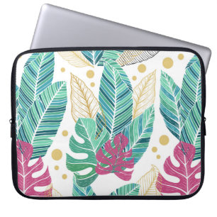Tropische bladeren. Botanisch naadloos patroon. Vi Laptop Sleeve