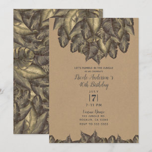 Tropische bladeren botanische vintage verjaardag kaart