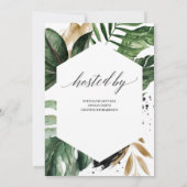 Tropische bladeren bruids douche uitnodiging (Achterkant)