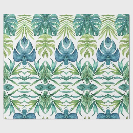 Tropische bladeren cadeaupapier (Vlak)