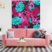 Tropische bladeren canvas afdruk (Insitu (Woonkamer))