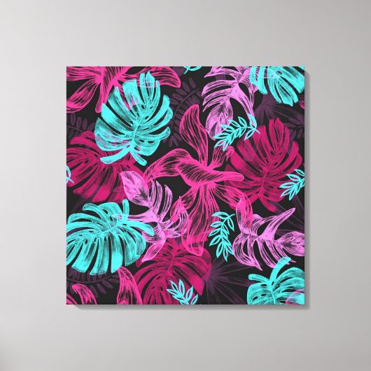 Tropische bladeren canvas afdruk (Voorkant)
