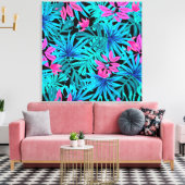 Tropische bladeren canvas afdruk (Insitu (Woonkamer))