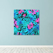 Tropische bladeren canvas afdruk (Insitu (Houten vloer))