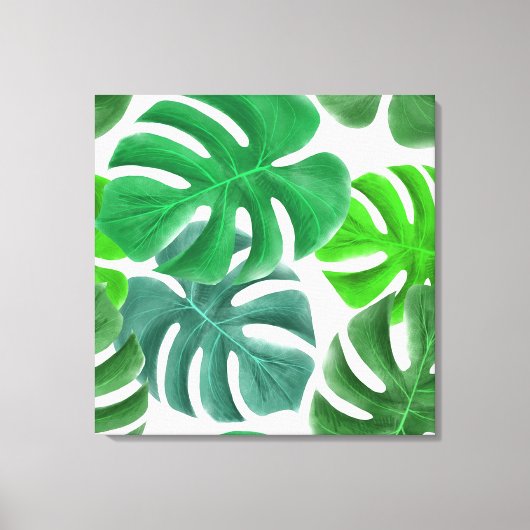 Tropische bladeren canvas afdruk (Voorkant)