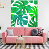 Tropische bladeren canvas afdruk (Insitu (Woonkamer))