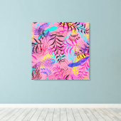 Tropische bladeren canvas afdruk (Insitu (Houten vloer))
