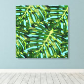 Tropische bladeren Canvas Print (Insitu (Houten vloer))