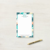 Tropische bladeren collage post-it® notes (Op bureau)