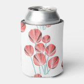 Tropische bladeren: creatief met de hand getekend  blikjeskoeler (Blikje Voorkant)