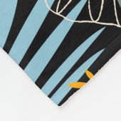 Tropische bladeren: donkere  print. fleece deken (Hoek)