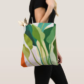 Tropische bladeren draagtas (Dichtbij)