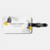 Tropische bladeren en bloemen bagagelabel (Achterkant horizontaal)