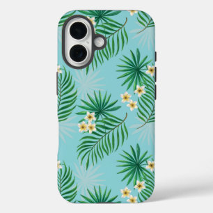 Tropische bladeren en bloemen iPhone 16 hoesje