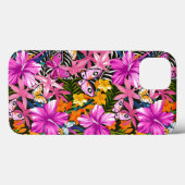 Tropische bladeren en bloemen Case-Mate iPhone case (Achterkant (horizontaal))