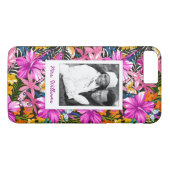Tropische bladeren en bloemen | Foto en naam toevo Case-Mate iPhone Case (Achterkant (Horizontaal))