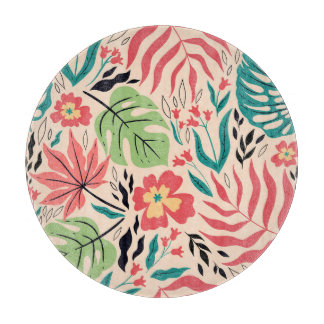 Tropische bladeren en bloemen:  Fusion Snijplank