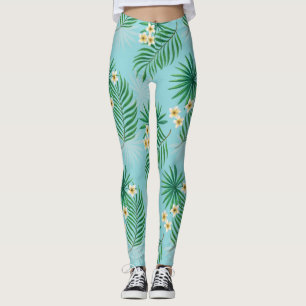 Tropische bladeren en bloemen leggings