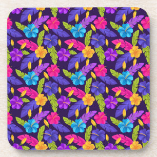Tropische bladeren en bloemen Patroon-23857 Bier Onderzetter