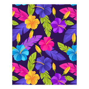 Tropische bladeren en bloemen Patroon-23857 Foto Afdruk
