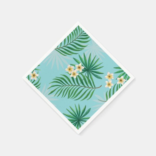 Tropische bladeren en bloemen servet (Hoek)