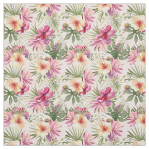 Tropische bladeren en bloemen stof