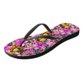 Tropische bladeren en bloemen teenslippers (Schuin)