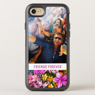 Tropische bladeren en bloemen   Voeg uw foto en te OtterBox Symmetry iPhone 8/7 Hoesje