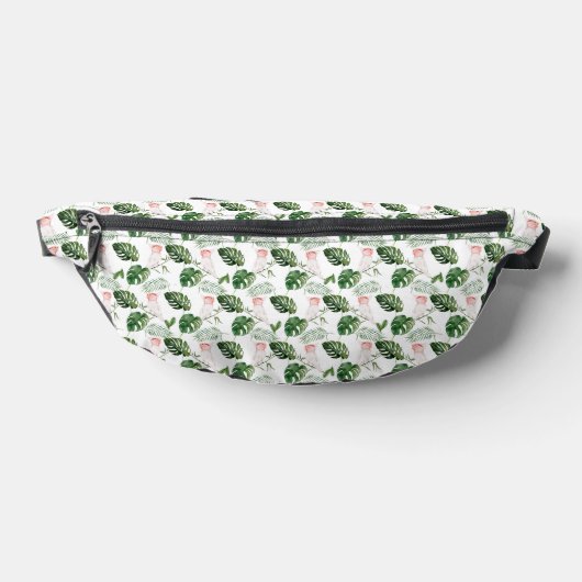 Tropische bladeren en papegaai Fanny Pack Heuptasje (Liggend)