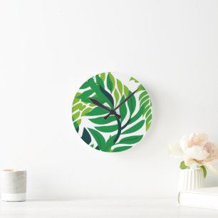 Tropische bladeren en planten ronde klok