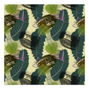 Tropische bladeren en waterverf bloemen. perfect poster