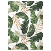 Tropische bladeren Faux Gold Foil Letter A Monogra Klembord (Achterkant)