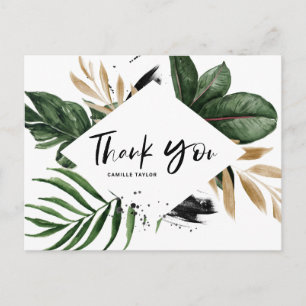 Tropische bladeren Faux Gold Foil Rustige Hartelij Briefkaart