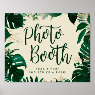 Tropische Bladeren Fotohokje Huwelijksreceptie Bor Poster