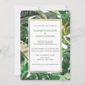 tropische bladeren gouden groene botanische bruilo kaart (Voorkant)