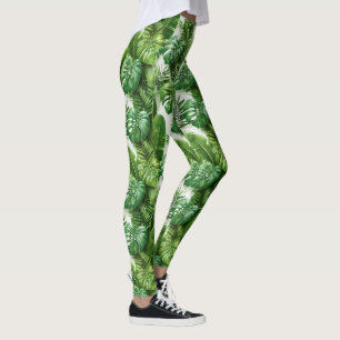 Tropische Bladeren Groen Botanisch Patroon Leggings