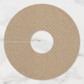 Tropische bladeren groen en goud rustieke bruiloft wijnglaslabel (Achterkant)