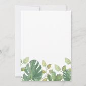 tropische bladeren | Groen en wit Bedankkaart (Achterkant)