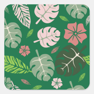Tropische bladeren groen paradijs #homedecor #appa vierkante sticker