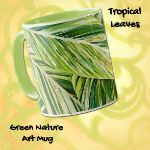 Tropische bladeren Groene Natuur Art Mok Cup