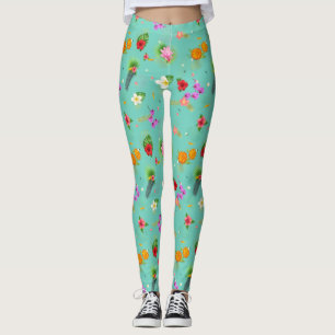 Tropische bladeren in Turquoise Leggings