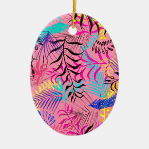 Tropische bladeren keramisch ornament