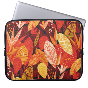 Tropische bladeren: kleurrijke geometrische blader laptop sleeve