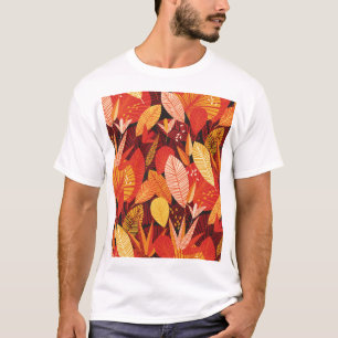 Tropische bladeren: kleurrijke geometrische blader t-shirt