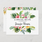 Tropische Bladeren Luau Bruiloft Recept Kaart (Voorkant / Achterkant)